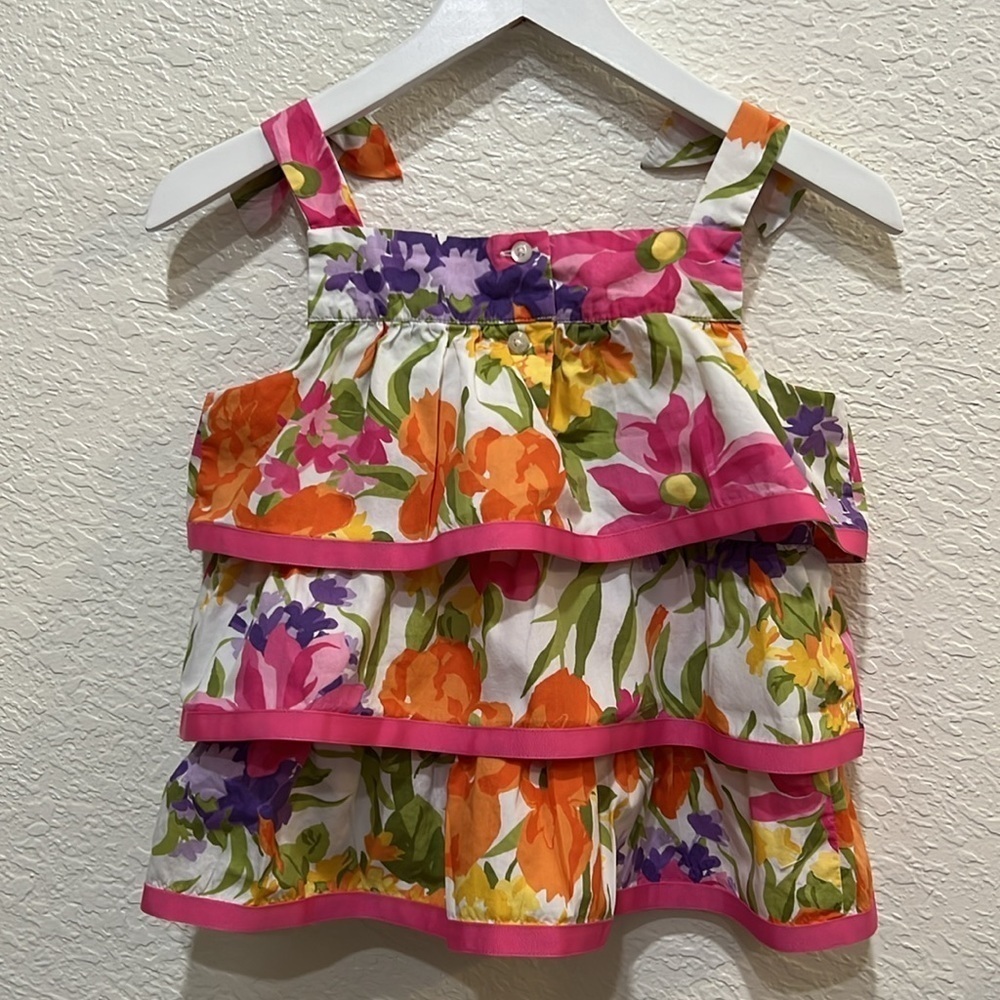 4 for $20 Janie & Jack vintage Floral tiered top size 6 from Summer Orchid line - Picture 2 of 3